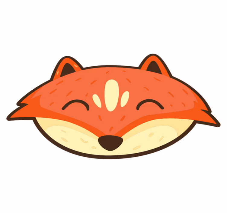 Happy fox face kids vinyl carpet - TenStickers