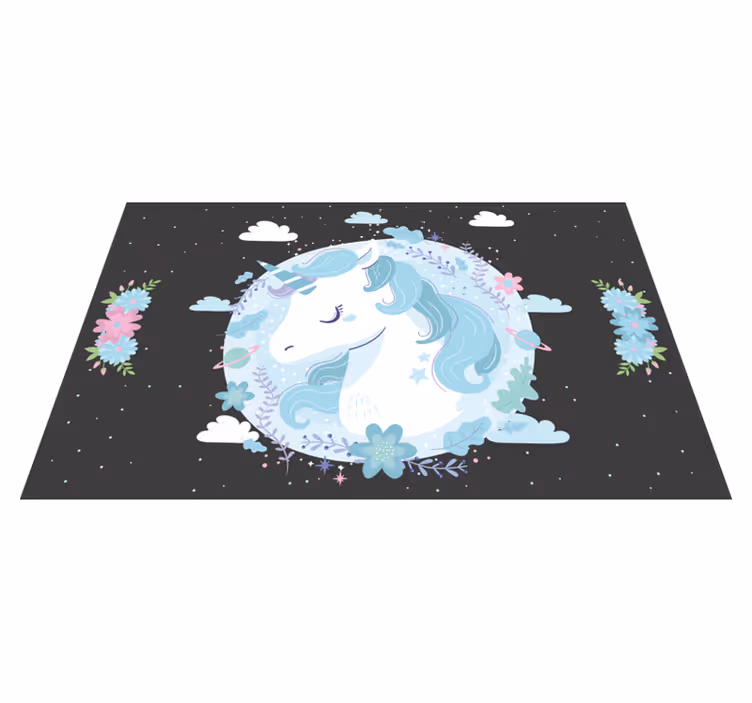 Dreamy Unicorn Scene kids vinyl carpet - TenStickers