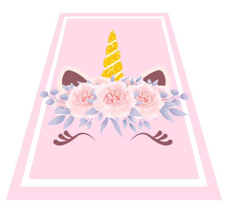Unicorn Floral Magic kids vinyl carpet - TenStickers