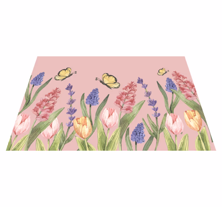 Botanical Garden Emblem floral vinyl carpet - TenStickers