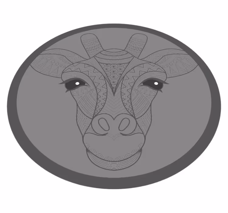 Grey giraffe design animal vinyl carpet - TenStickers