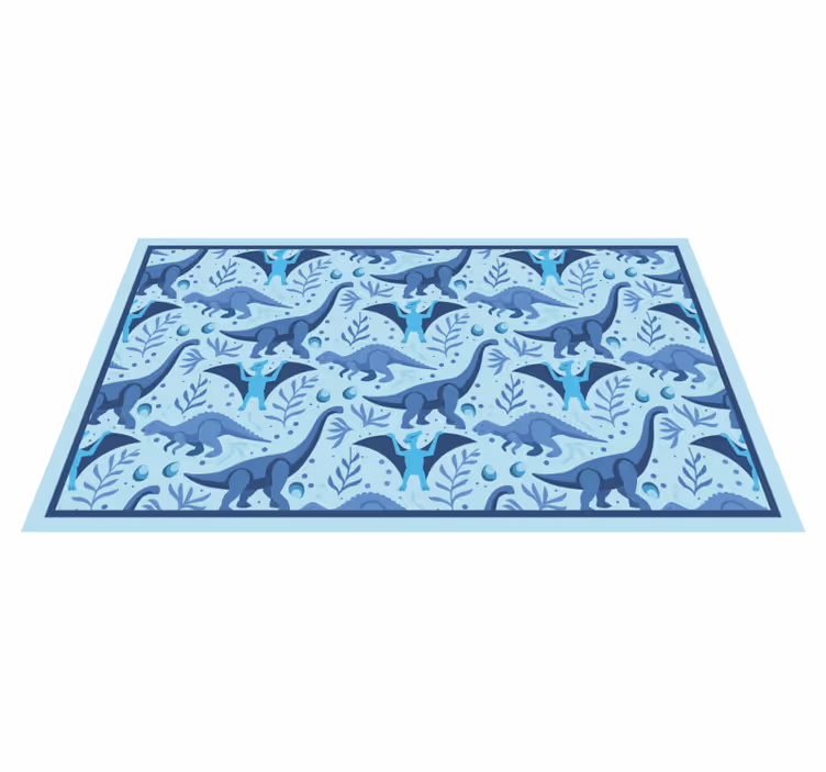 Blue dinosaur expedition kids vinyl carpet - TenStickers