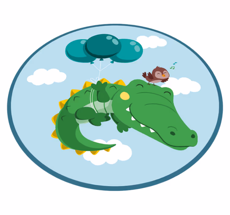 Happy Crocodile Adventure nursery vinyl carpet - TenStickers