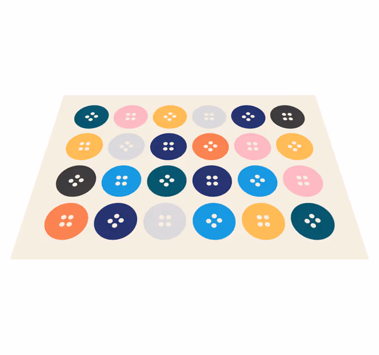 Colorful Button Pattern kids vinyl carpet - TenStickers