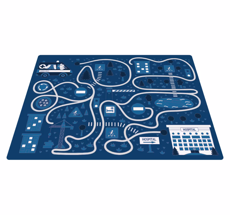 Blue city map road vinyl carpet - TenStickers