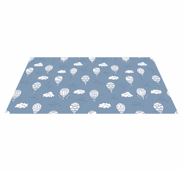 White and blue balloons kids vinyl carpet - TenStickers