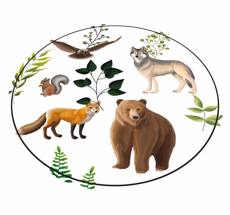 Friendly forest creatures kids vinyl carpet - TenStickers