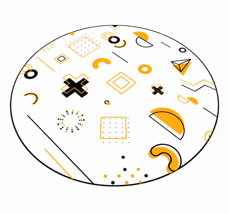 Geometric vinyl carpet with modern math shapes - TenStickers