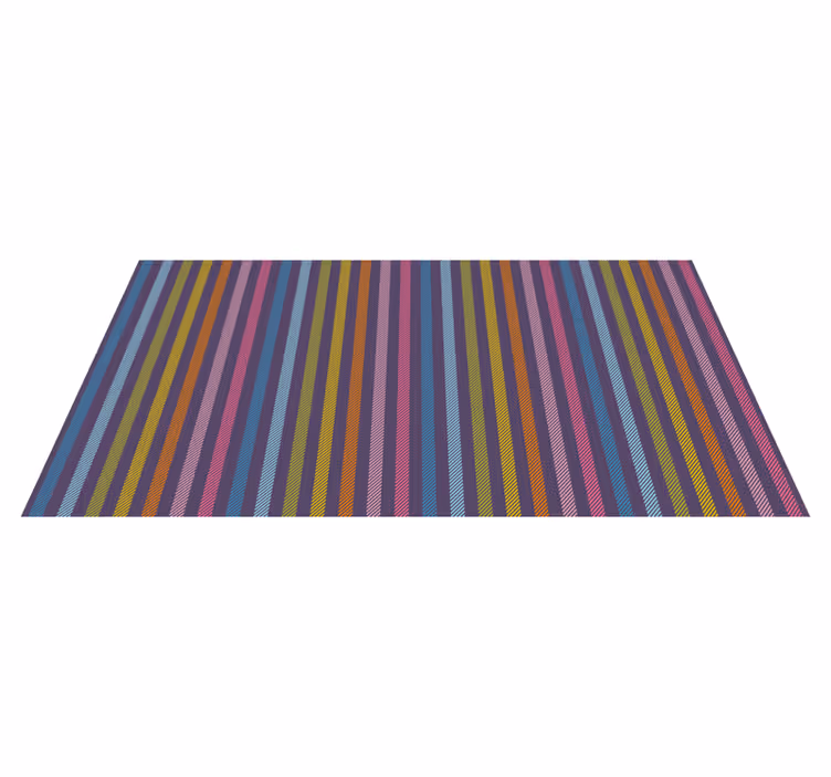 Thin multi-colored lines striped vinyl carpet - TenStickers