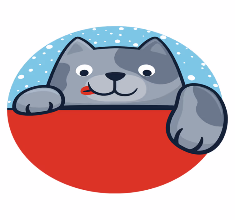 Charming cat illustration animal vinyl carpet - TenStickers