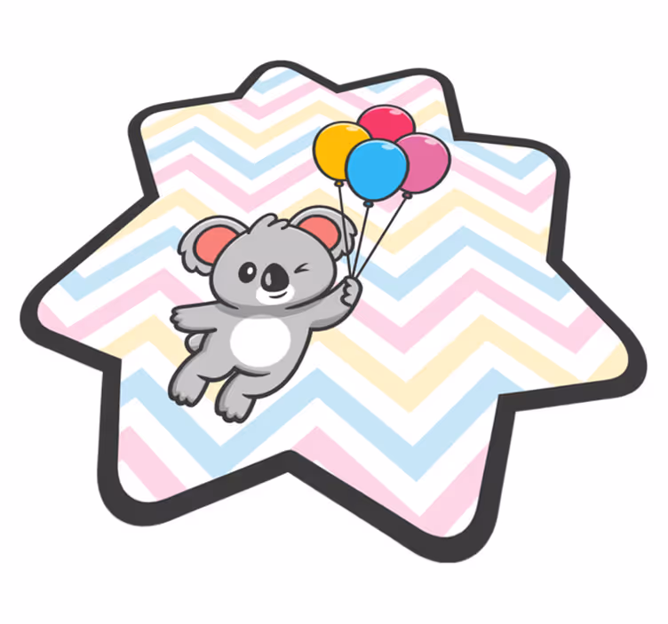 Playful Koala Balloon kids vinyl carpet - TenStickers