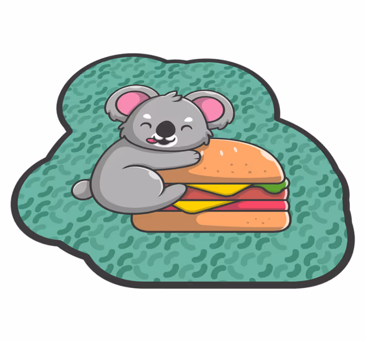 Cute Koala Snack nursery vinyl carpet - TenStickers