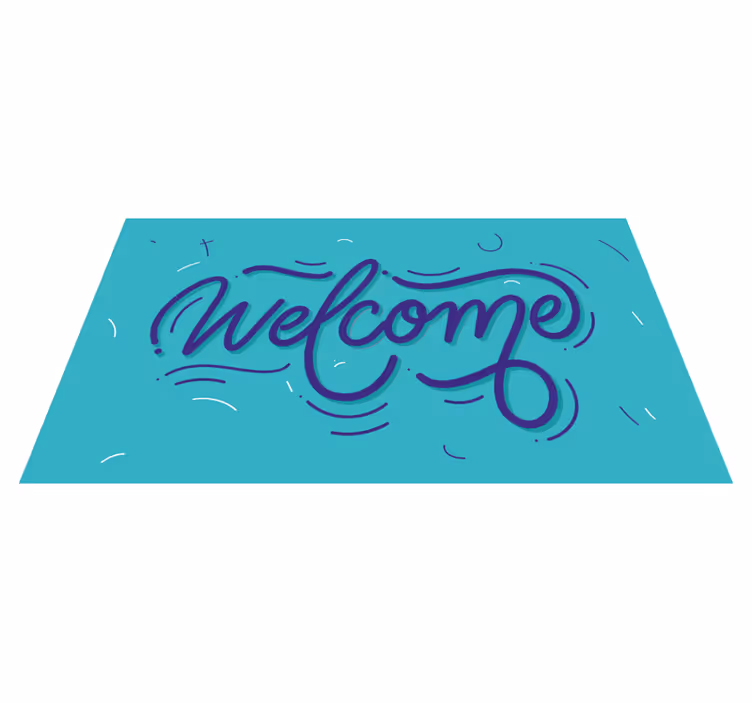 Welcome blue design entrance hall vinyl carpet - TenStickers