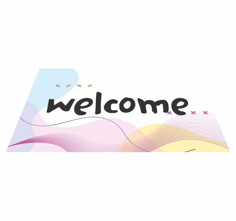 Modern abstract welcome entrance hall vinyl carpet - TenStickers