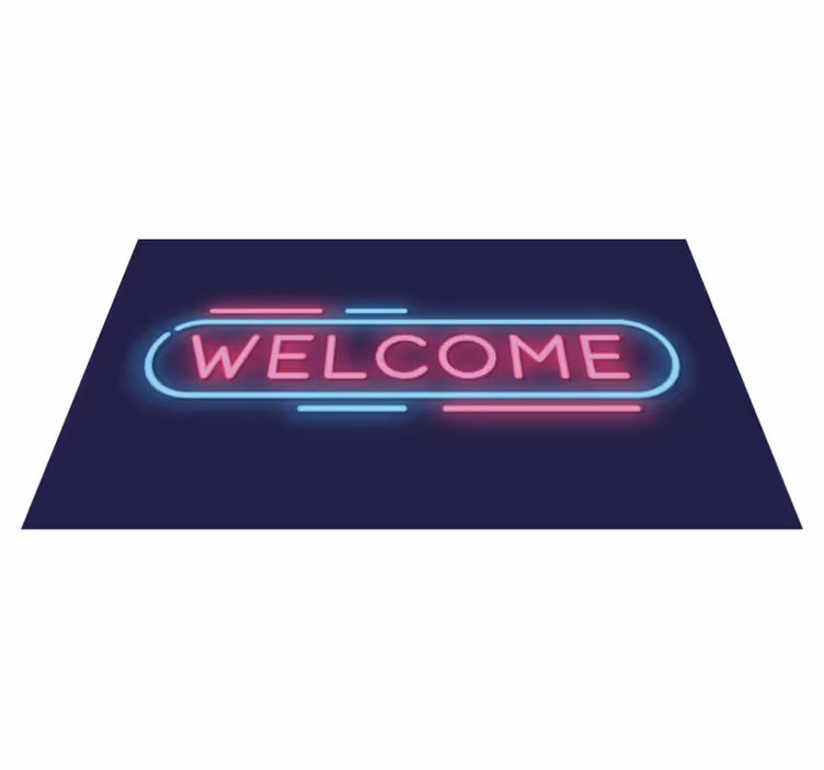 Welcome neon sign entrance hall vinyl carpet - TenStickers