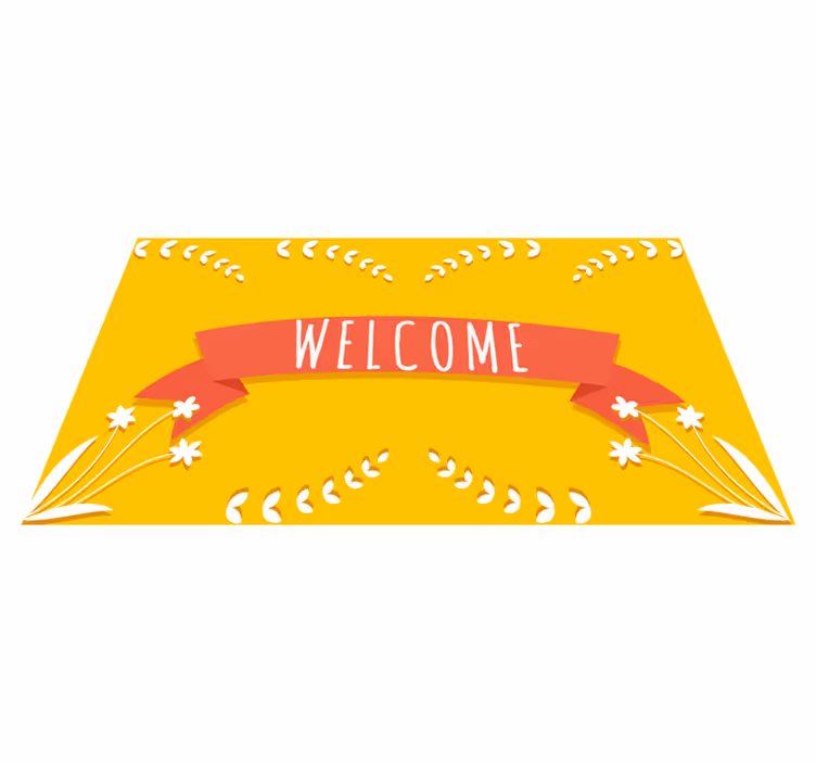 Yellow welcome greeting entrance hall vinyl carpet - TenStickers