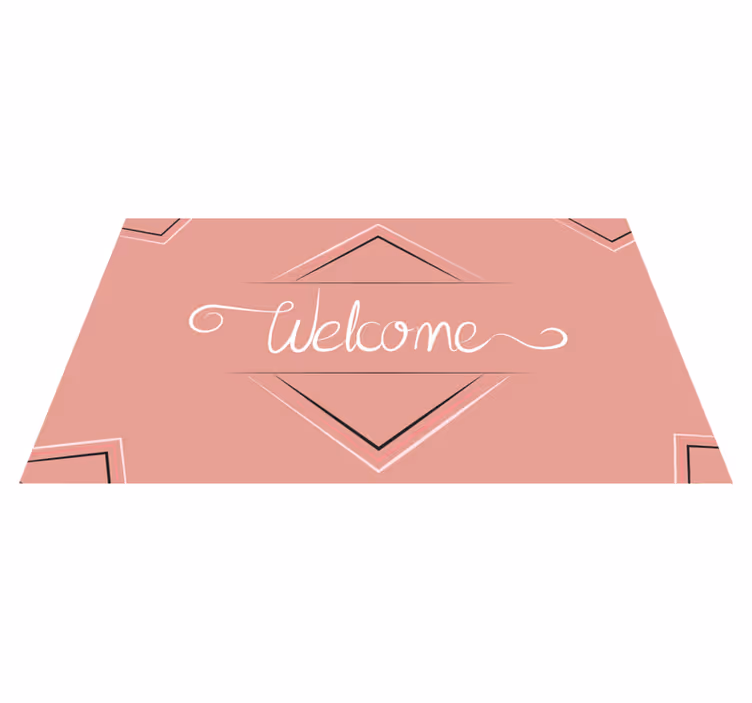Pink welcome sign entrance hall vinyl carpet - TenStickers