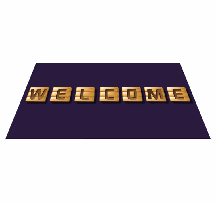 Wooden welcome tiles entrance hall vinyl carpet - TenStickers