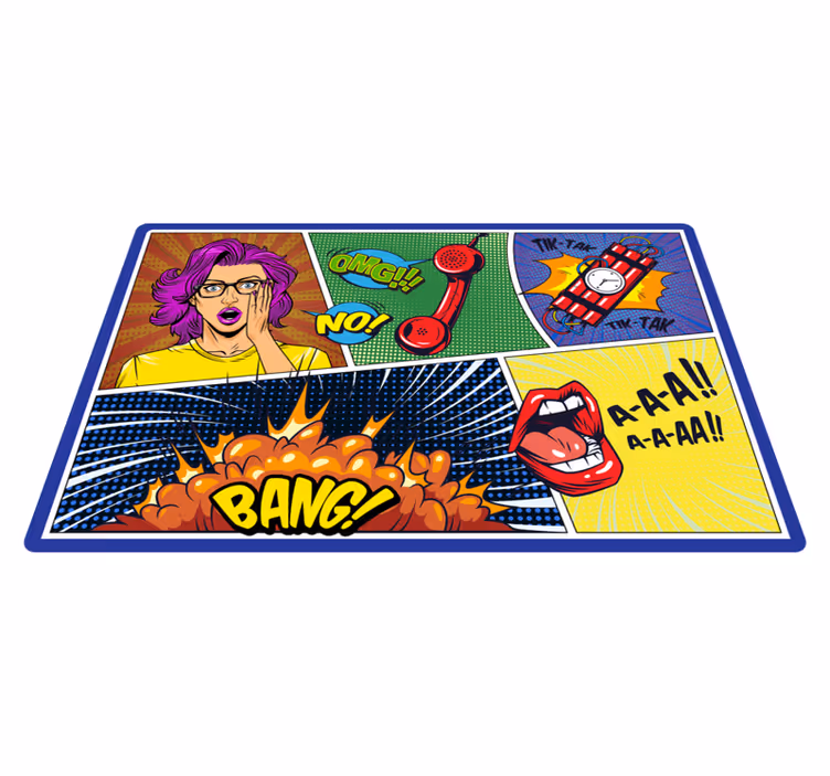 Comic style reactions teen vinyl carpet - TenStickers