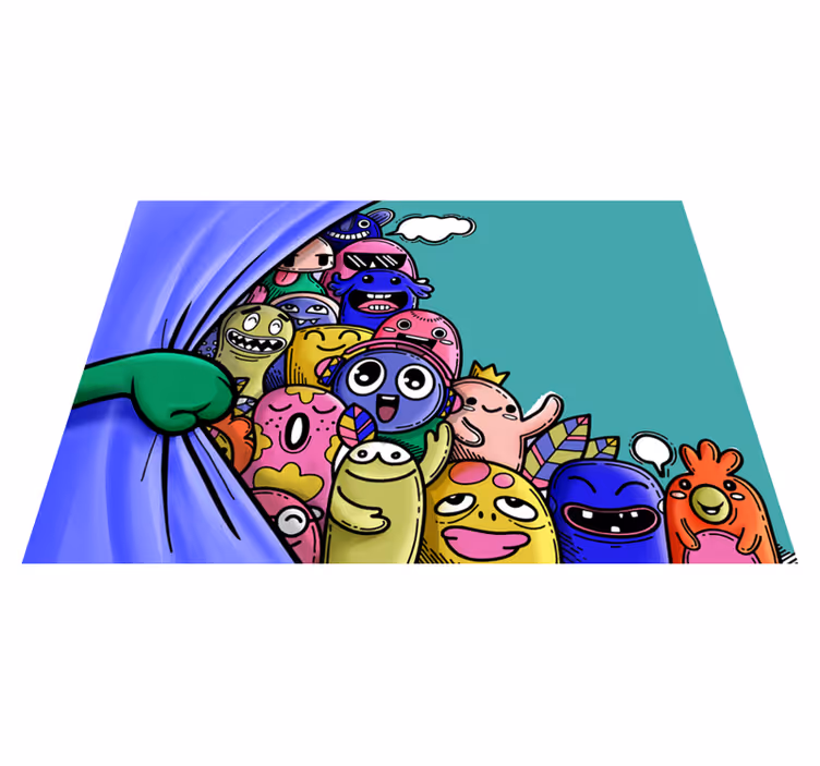 Colorful Monster Characters kids vinyl carpet - TenStickers