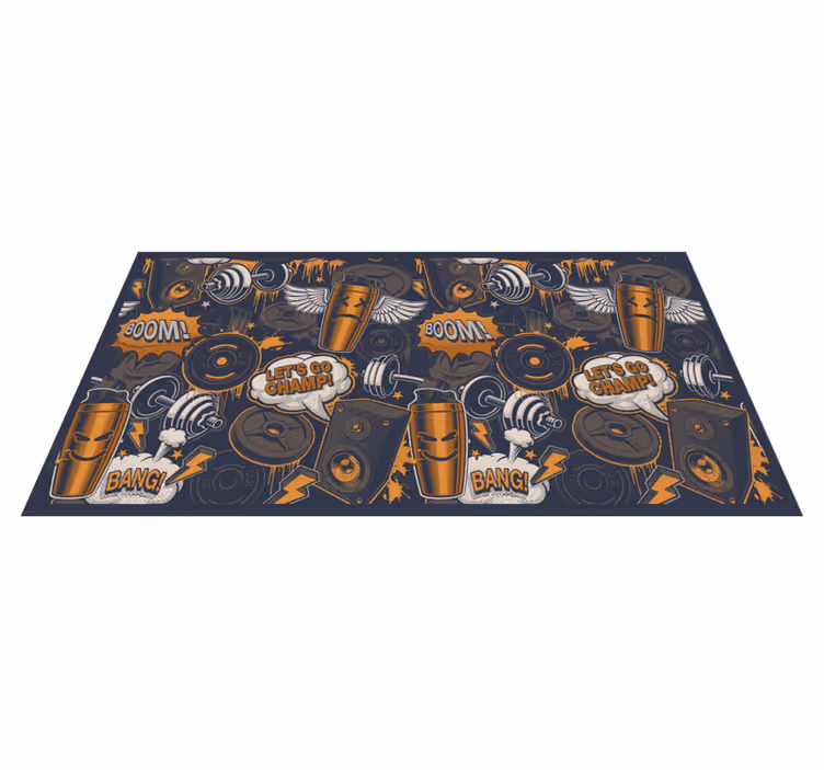 Energetic Fitness Vibes teen vinyl carpet - TenStickers