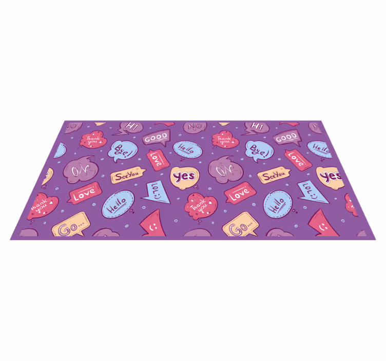 Colorful Message Bubbles custom vinyl carpet - TenStickers
