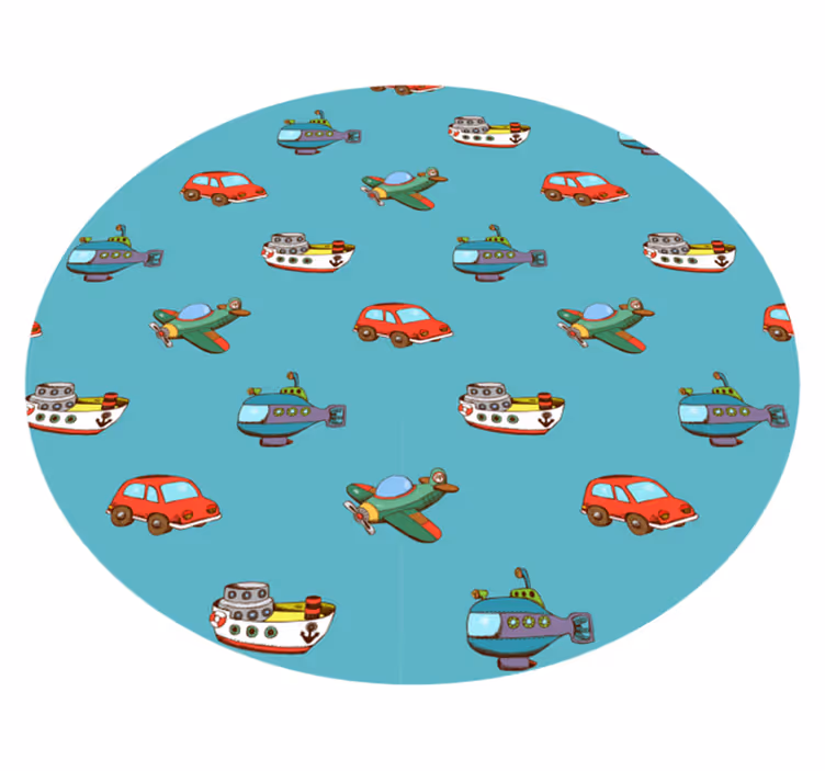 Toy Vehicles Adventure nursery vinyl carpet - TenStickers
