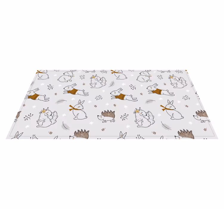 Nordic forest friends kids vinyl carpet - TenStickers