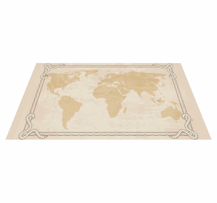 Global golden art world map vinyl carpet - TenStickers