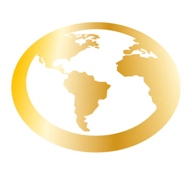 Golden Globe Motif world map vinyl carpet - TenStickers