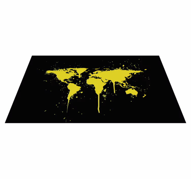 Splashing World Map teen vinyl carpet - TenStickers