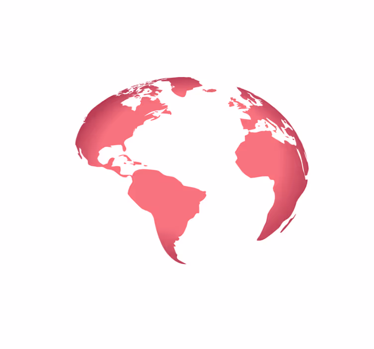 Pink Globe Map world map vinyl carpet - TenStickers