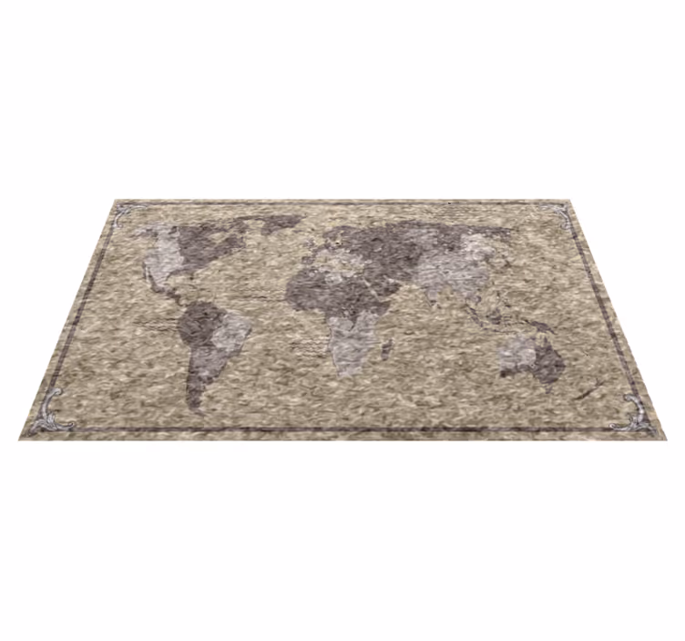 World map vinyl carpet global map design - TenStickers