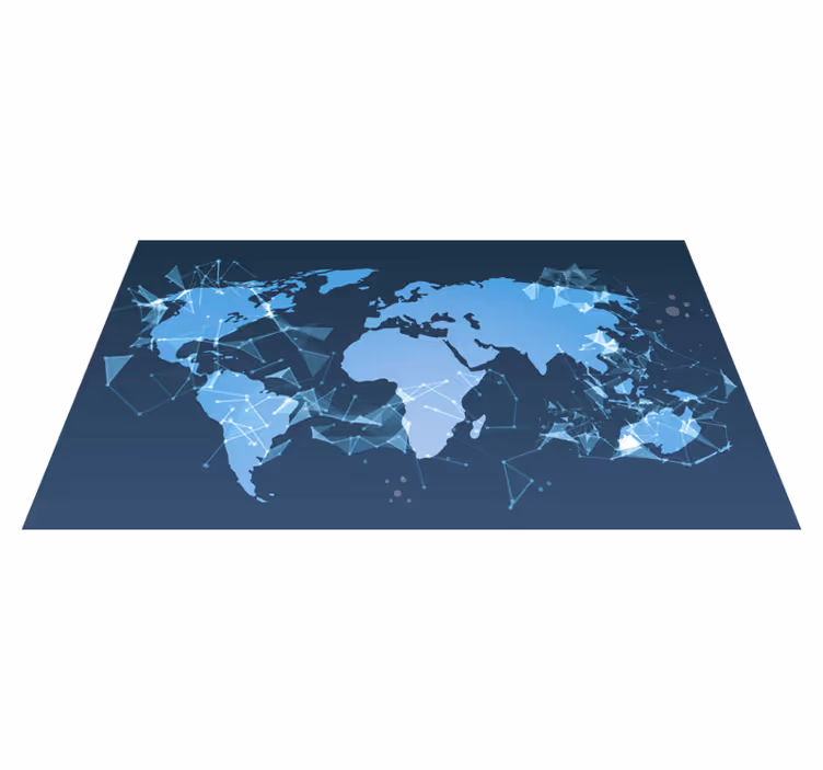 World map vinyl carpet geometric world map - TenStickers