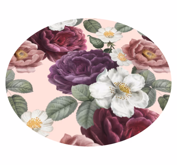 Floral vinyl carpet elegant blossom design - TenStickers
