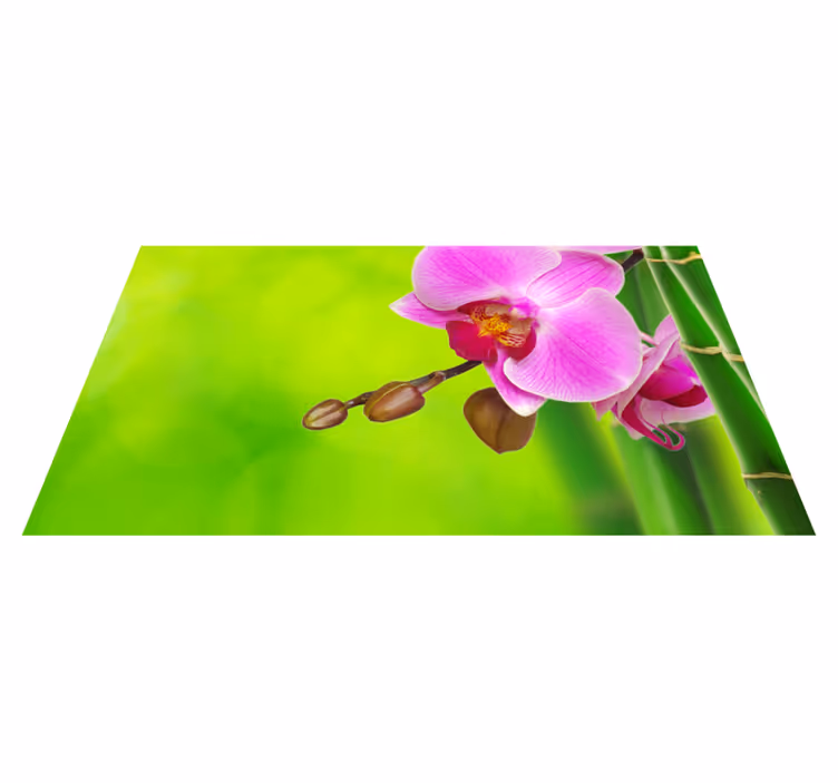 Orchid Blossom Delight floral vinyl carpet - TenStickers