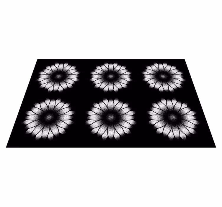 Black and white inspiration floral vinyl carpet - TenStickers