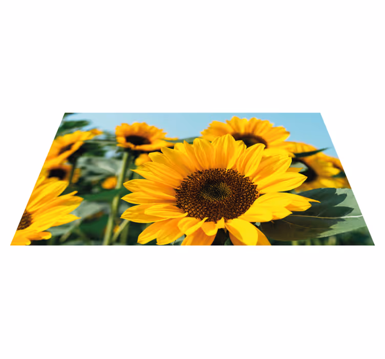 Bright sunflower design floral vinyl carpet - TenStickers
