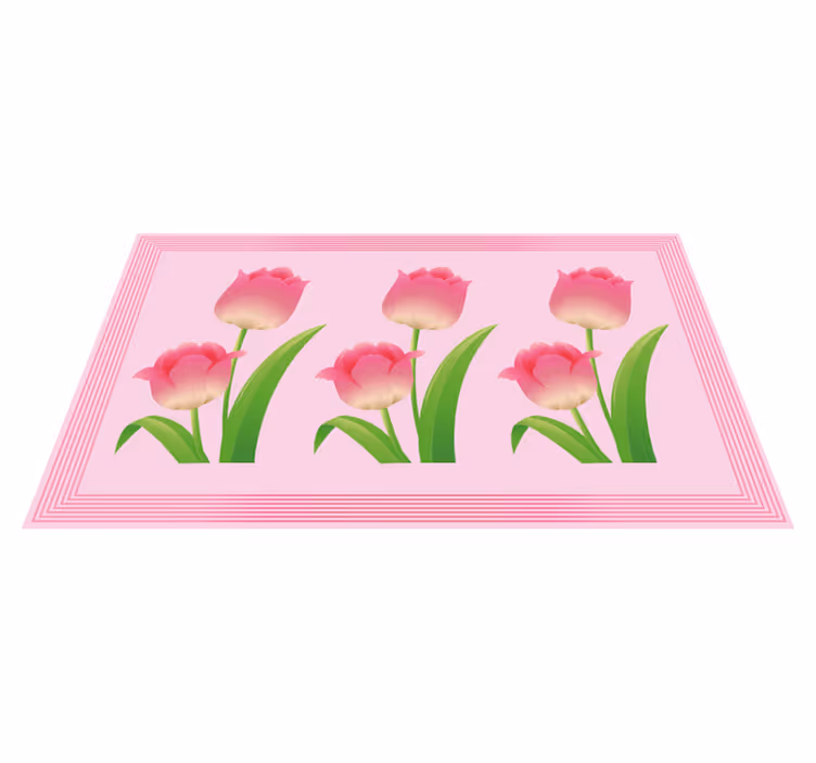 Pink Tulip Display floral vinyl carpet - TenStickers