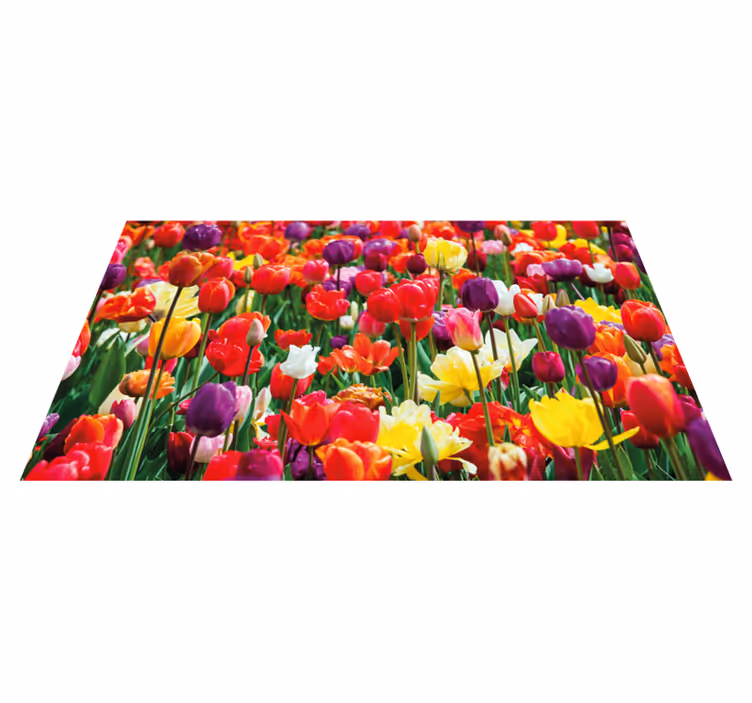 Vibrant Tulip Arrangement floral vinyl carpet - TenStickers