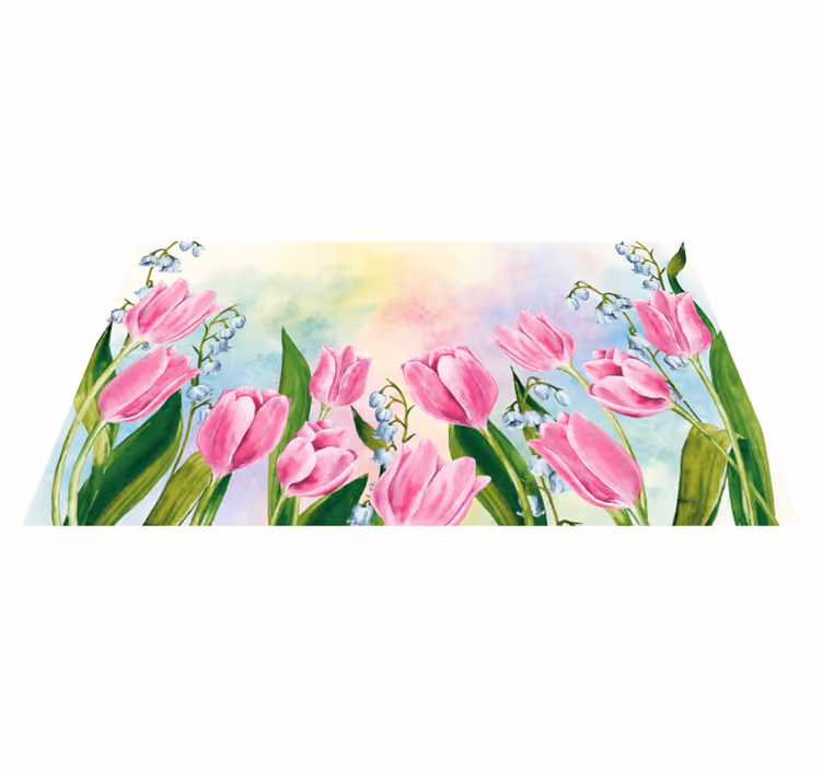 tulip painting floral rug - TenStickers