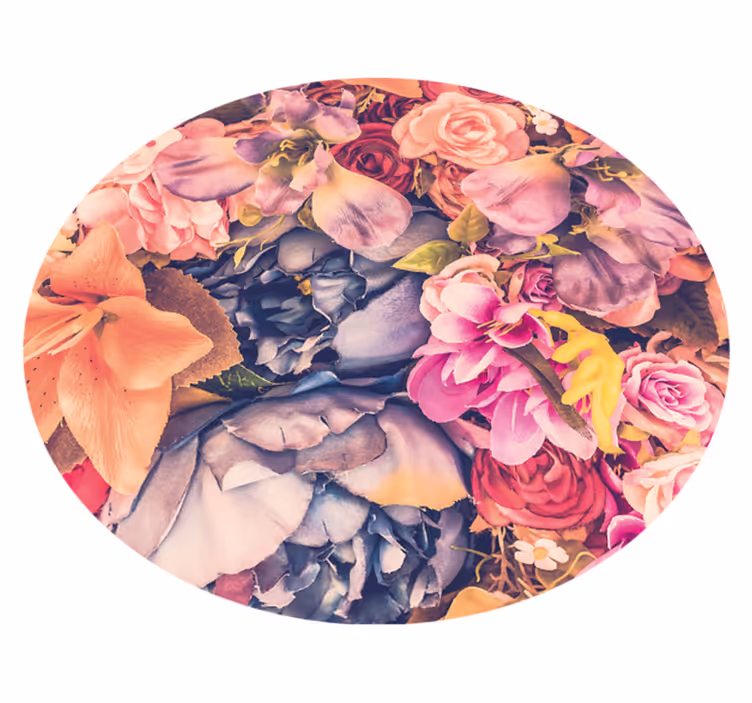 Different colored roses floral rug - TenStickers