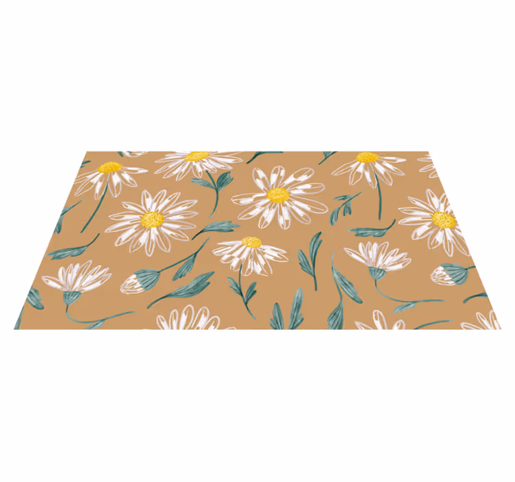 Daisy Blossom Motif floral vinyl carpet - TenStickers