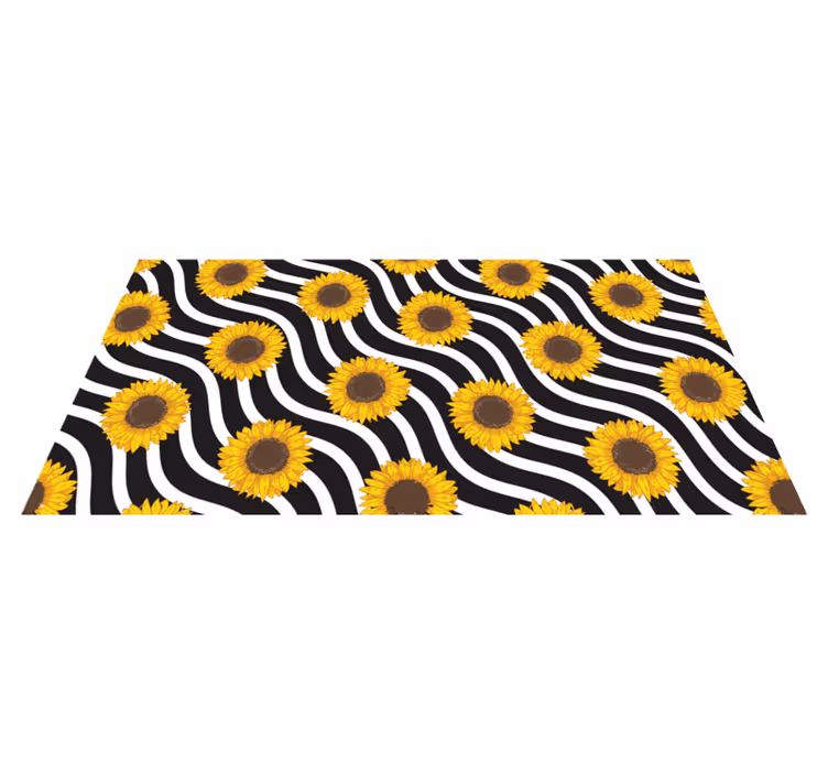Sunflower Wave Pattern floral vinyl carpet - TenStickers