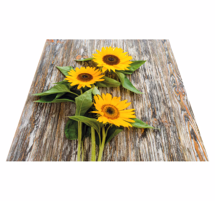 Sunflower Arrangement wood effect vinyl carpet - TenStickers