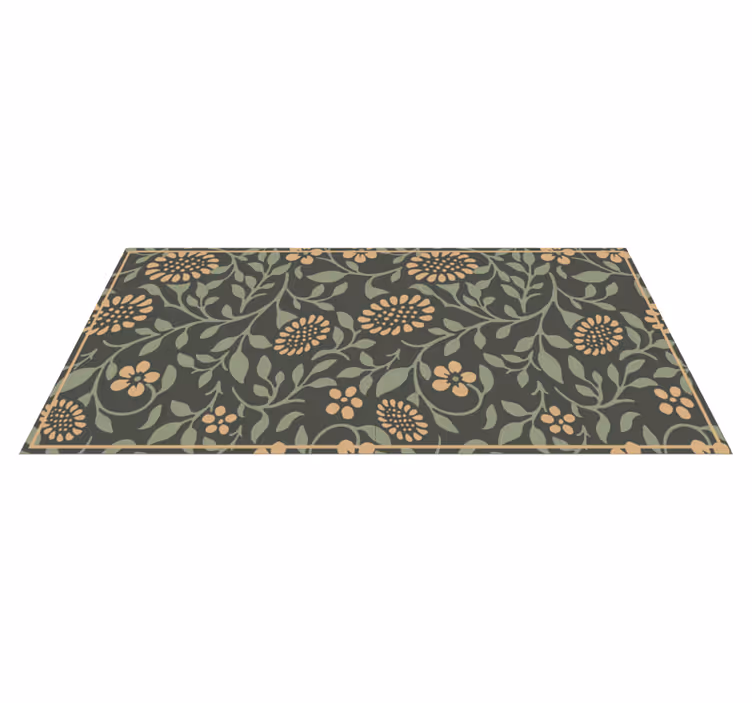 Sunflower green pattern floral vinyl carpet - TenStickers