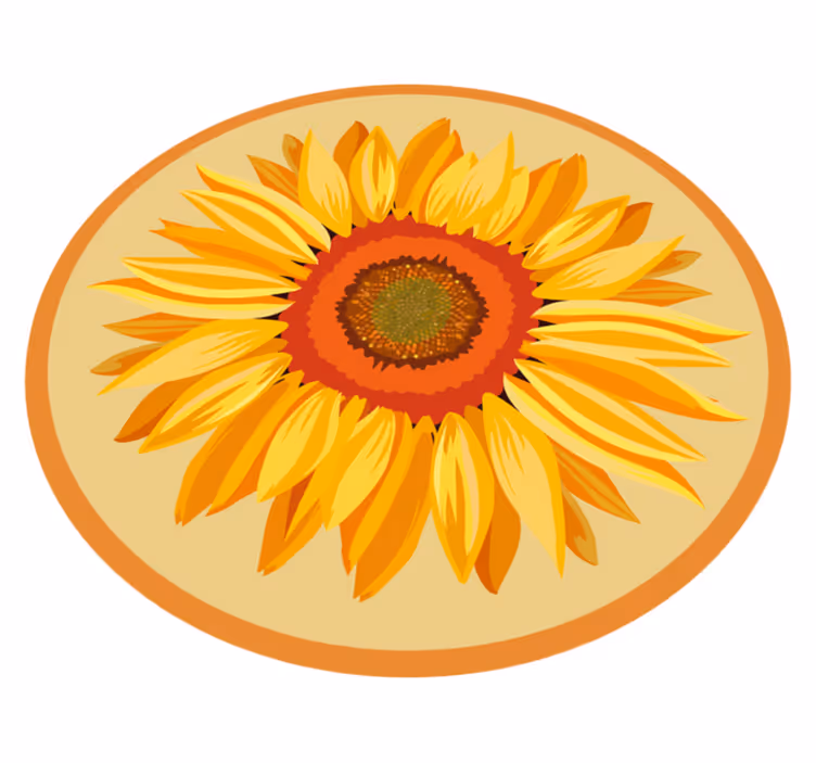 Sunflower Round floral vinyl carpet - TenStickers
