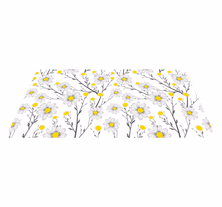 Yellow Floral Motif floral vinyl carpet - TenStickers