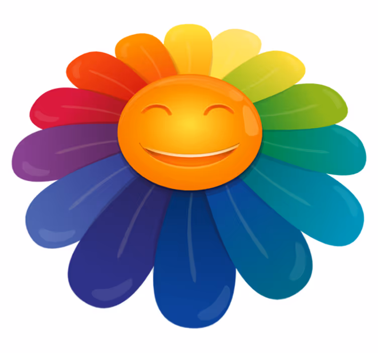 Smiley Flower Print kids vinyl carpet - TenStickers
