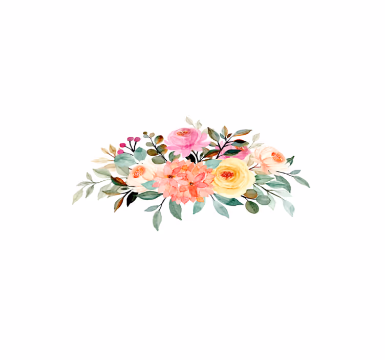 Floral vinyl carpet in floral arrangement design - TenStickers